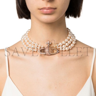 VIVIENNE WESTWOOD THREE ROW PEARL BAS RELIEF 6303000702G128G128